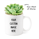 Custom plant pot with personalized image, personalized flower pot with live plant, custom photo plant pot, personalized planter with plant of your choice, custom printed ceramic planter, personalized succulent pot, custom image flower pot gift, custom photo planter for houseplants