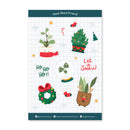 Let it snow sticker, Christmas stickers, sticker in houseplant theme, craft and gift making, Christmas gift ideas, Holiday season gift ideas