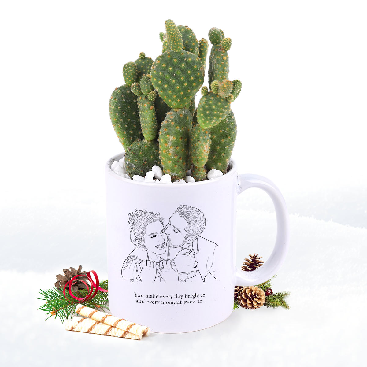 personalised succulent pots Personalized Plant Gift Set - Custom Ceramic Pot with 4-inch Succulent