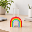 sleek Rainbow Flower Vase for sale, hand finished rainbow arch vase, propagate plant clippings, unique gardening gift