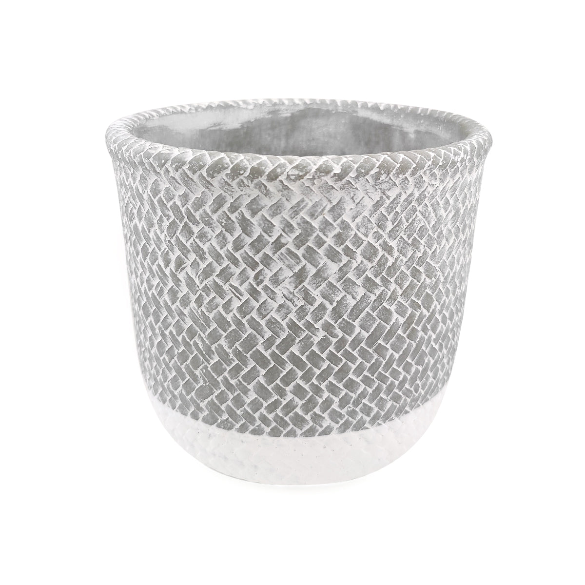 6 inch planter, houseplant pot, round cement plant pot, basket design planter, large planter for houseplants, buy houseplant pot near me, houseplant pot for home decor