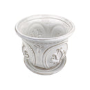 ceramic planter, classic pattern planter, white ceramic planter, 6 inch ceramic planter, classic ornate ceramic planter, houseplant pot, white ceramic embossed pattern planter