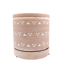 Ceramic Pot with Coaster for Succulent and Houseplant, Ceramic Pottery Succulent Planter for Sale, 6&quot; Decorative Triangle Geometric Ceramic Planter with Attached Saucer, 6&quot; Triangle Pattern Flower Pot with Drainage Hole