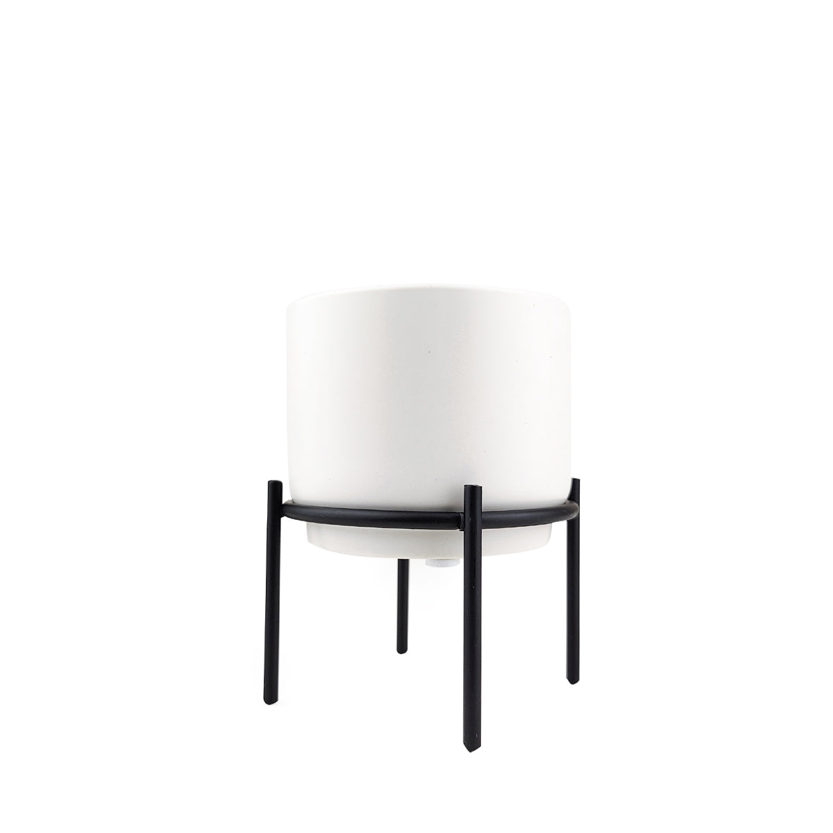 4 inch White Ceramic Planter with Stand for Succulent &amp; Houseplant, White Planter with Stand for Sale, Buy 4 inch White Ceramic Pot with Black Metal Stand for Indoor Corner and Outdoor Plants, White Ceramic Round Shaped Indoor Planter with Metal Stand, White Ceramic Decor Ideas, Black Metal Plant Stand with White Pot for Succulent Houseplant and Flower
