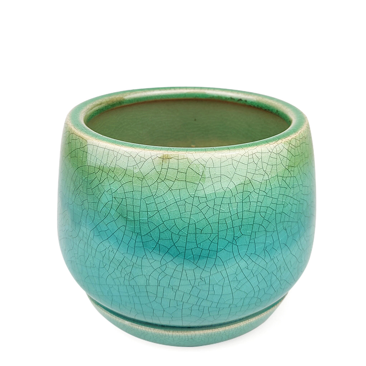 aqua planter pot 6 inch Blue Geo Ceramic Planter with Drainage Hole & Saucer for Sale
