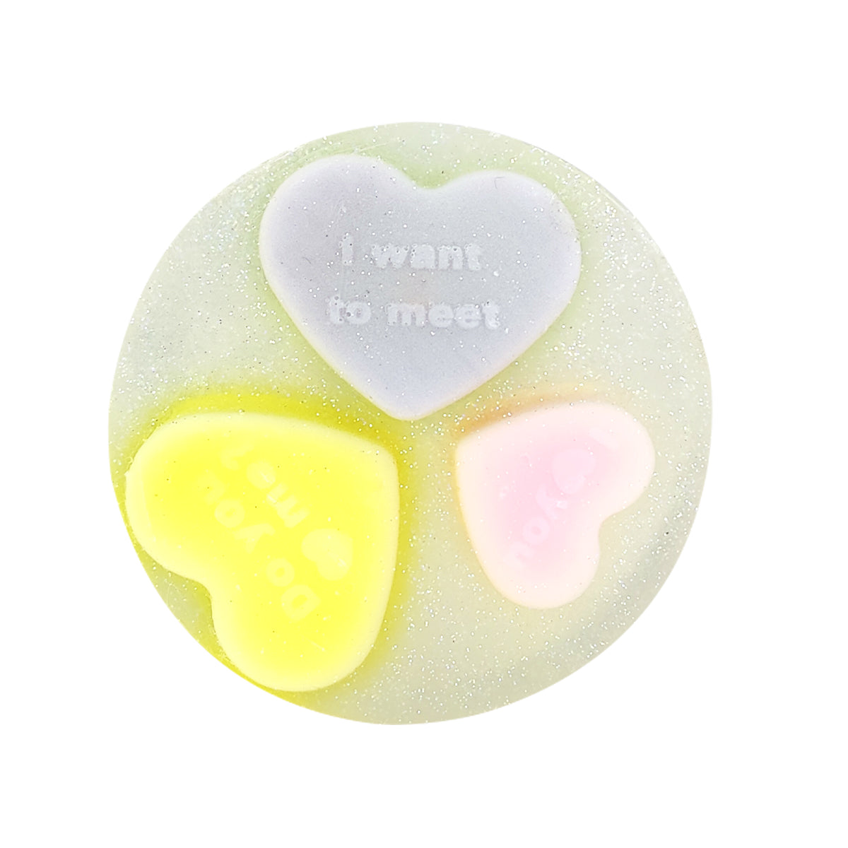 Sweet Hearts Glitter Hanmade Glycerin Soap for sale, Handmade Glycerin Soap with Heart Charms, Valentines day gifts, Mothers day gift ideas