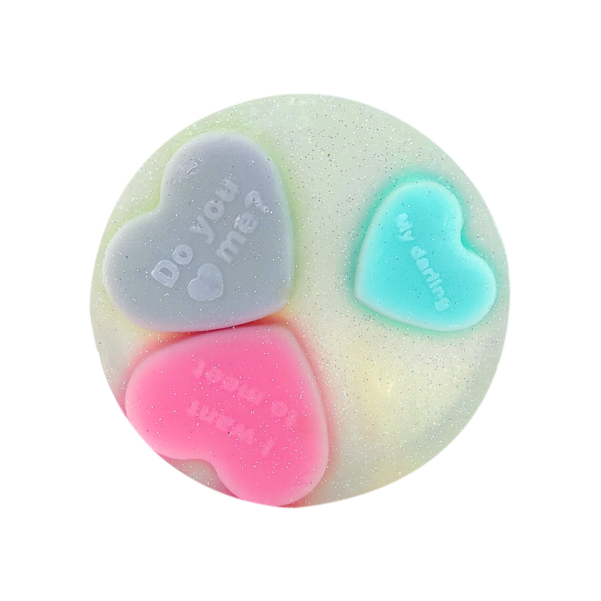 Sweet Hearts Glycerin Soap Bar, Handmade soap gift ideas, Handmade Glycerin Soap with Mini Hearts Inside