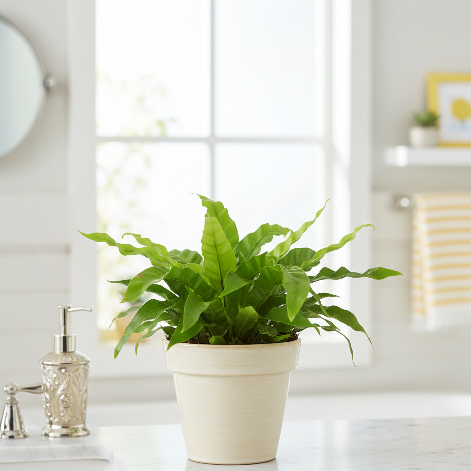 Buy Bird&#39;s Nest Hurricane Fern online, Asplenium antiquum, twisted birds nest fern, hurricane fern, curly fern, glossy foliage plant, air purifying houseplant, pet friendly fern