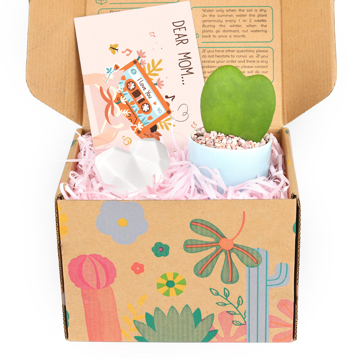 mother&#39;s day gift box, gift box for mother&#39;s day, gift box ideas, where to buy gift box for mother&#39;s day, heart-shaped soap as gift, gift box with greeting card, buy succulents as gift 2025