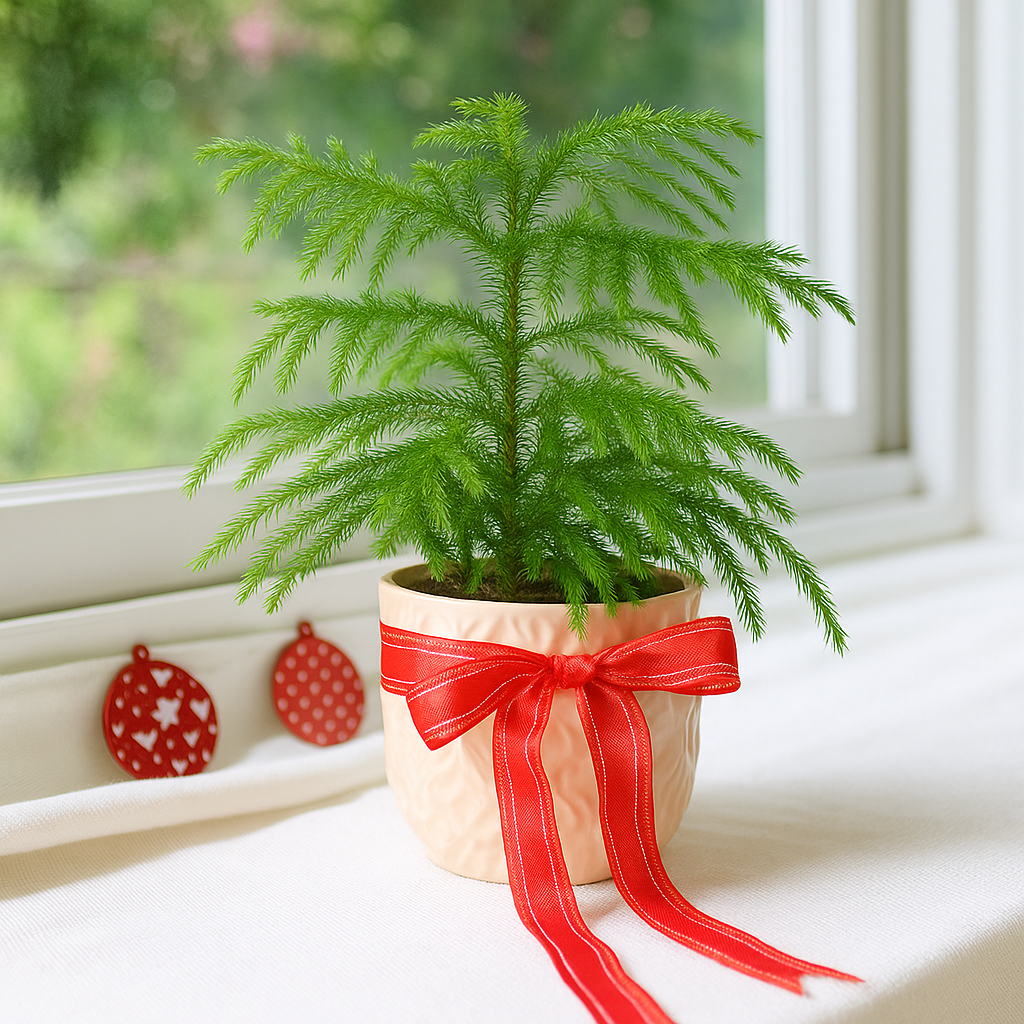 Norfolk 'Island Pine', mini xmas plants, holiday gifts ideas, buy christmas gifts online