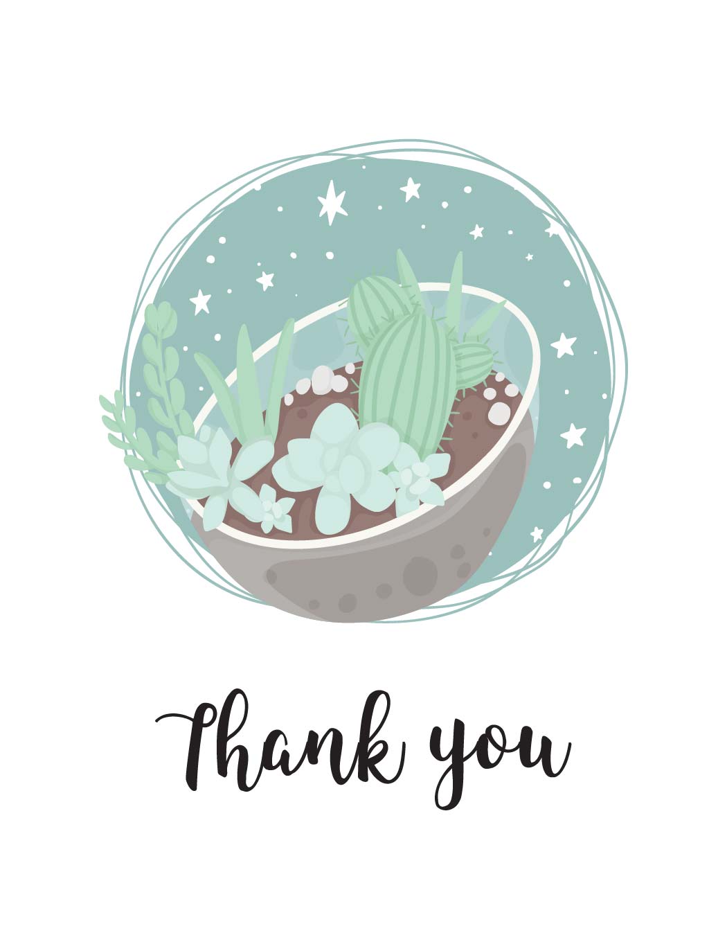 succulent jobs Thank You Succulent Card | Thank You Note to Employee for a Job Well Done