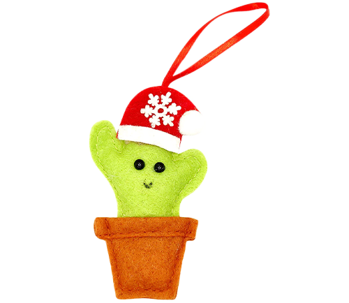 Cactus Christmas Ornament for sale, Cactus Christmas Ornament in Green Felt Holiday Home Decor, Buy Small Cactus Stuffed Plant online, Christmas tree decoration ideas 2023, where to buy christmas tree decoration, Christmas Tree Ornaments