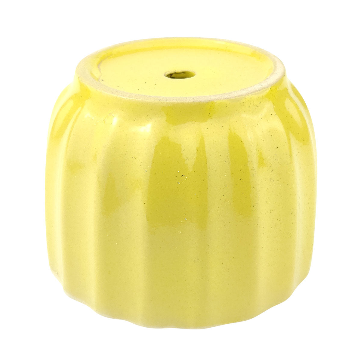 Yellow ripple ceramic pot for sale, Small pot for succulent and cactus, Mini flower pot, Elegant indoor succulent pots, succulent gift ideas