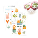 Succulent Planner Sticker for sale, succulent craft ideas, succulent gift ideas, cute plant stickers, decorative scrapbook sticker for sale, Cute Succulents Sticker