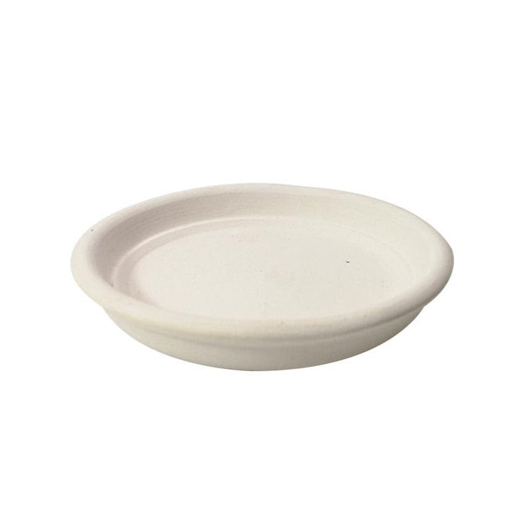 white clay saucer