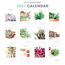 Succulent Calendar 2021, Printable Monthly Cactus and Succulents Calendar, Cute office calendar, Modern office calendar decor, 2021 Succulents Wall Calendar, Nature Themed Home, Office -Housewarming Gift
