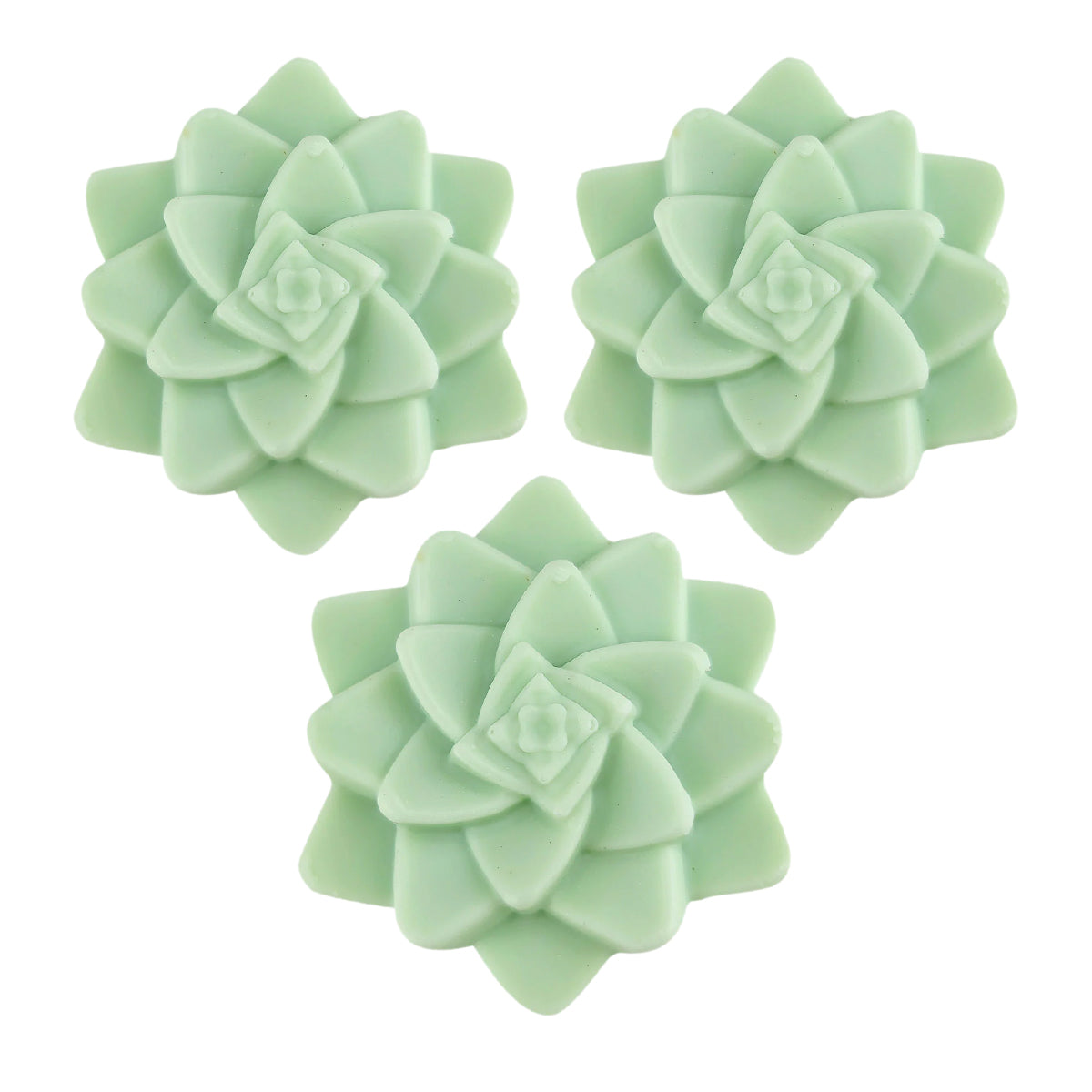 Set of 3 Mint Rosette Succulent Soaps for sale, Handmade natural succulent soap 2.5 oz with Aloe Water and Sea Kelp scent, Artisan Soaps for Gifr Decor Ideas
