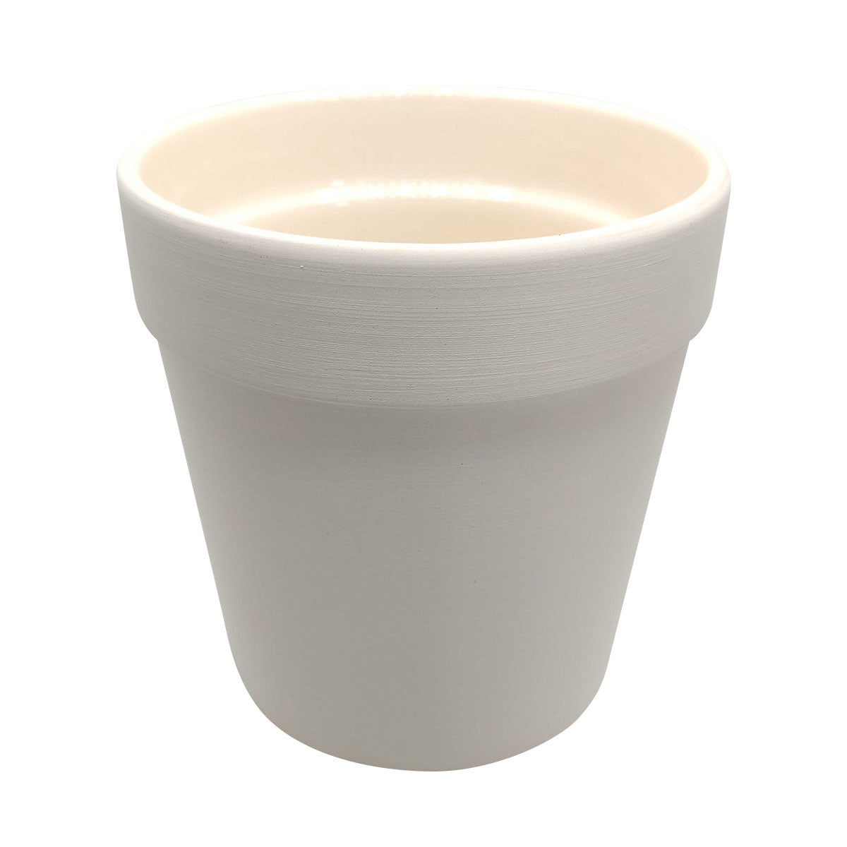 white terra cotta clay pot