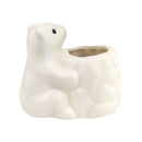 Ceramic White Bear Pot, Ceramic White Bear Pot for sale, Small Succulent and Cactus Pot, Elegant Animal Desk Decor, Home Decor Office Decor, Cute Ceramic White Bear succulent planter pot, succulent gift ideas
