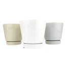 pot pack, pots in white, gray, and oatmeal color, modern pot for houseplants and succulents, minimalist pot with drainage hole and saucer