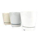 pot pack, pots in white, gray, and oatmeal color, modern pot for houseplants and succulents, minimalist pot with drainage hole and saucer