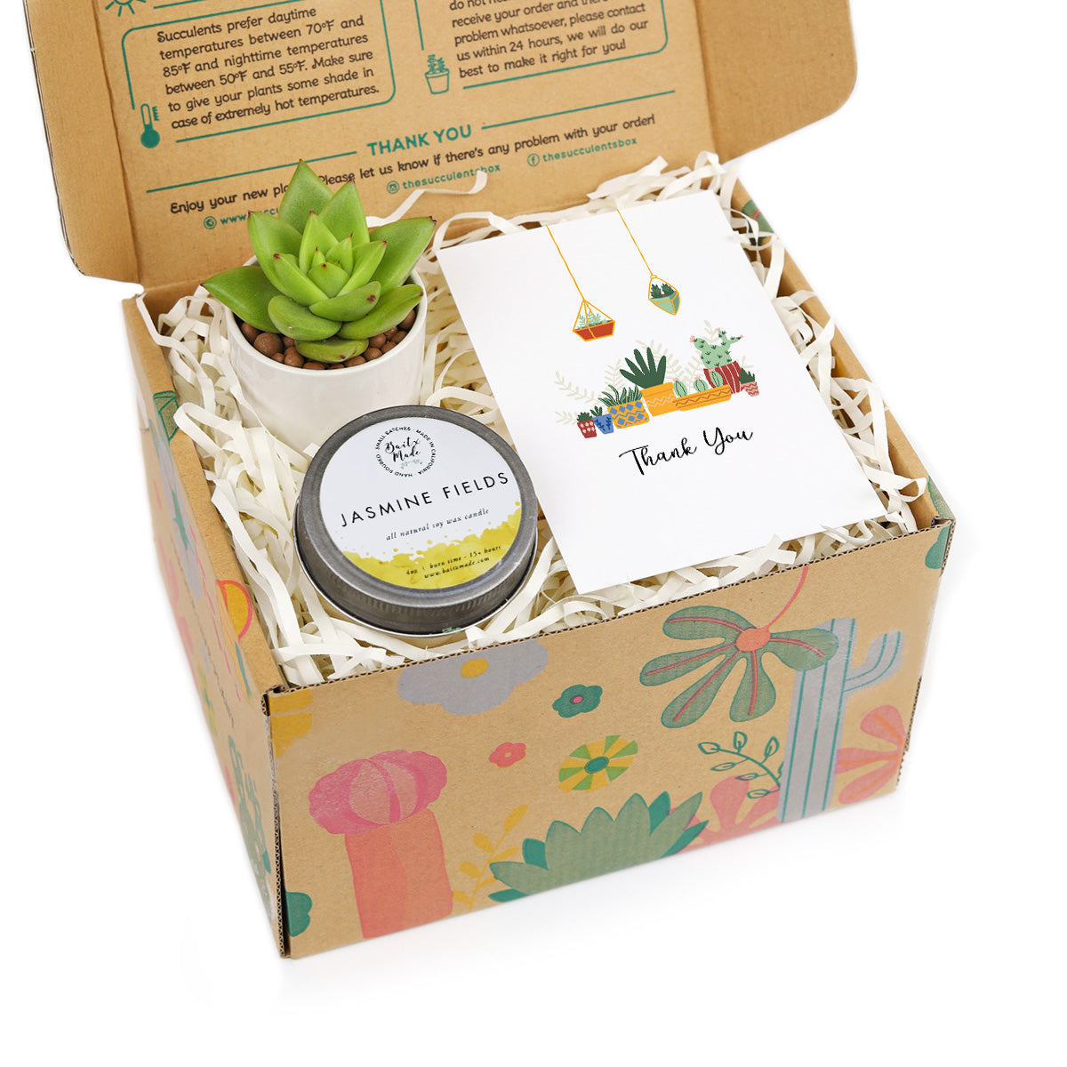 gift box companies, gift box for sale, unique gift box, Thank You Succulent Gift Box for sale online, Thank you Personalized Succulent Gift Box Set, Succulent and Candle Gift Set for sale, Mother&#39;s Day Plant Gift Ideas 2025