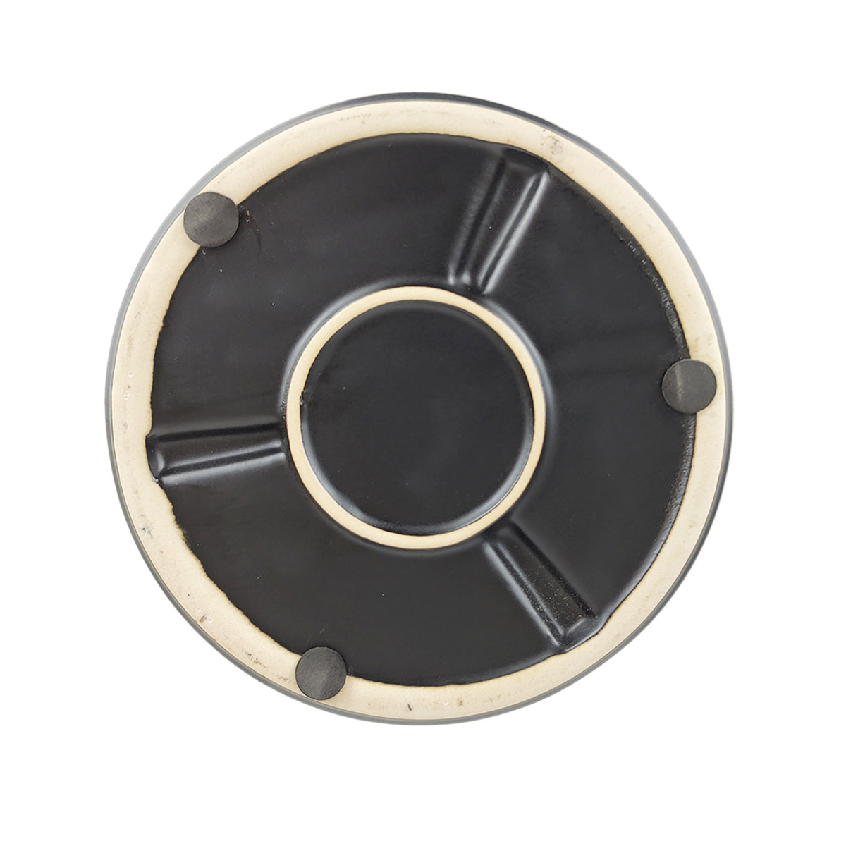 Black porcelain cylinder pot, minimalist modern pot for houseplant, black pot with saucer, 6 inch pot 