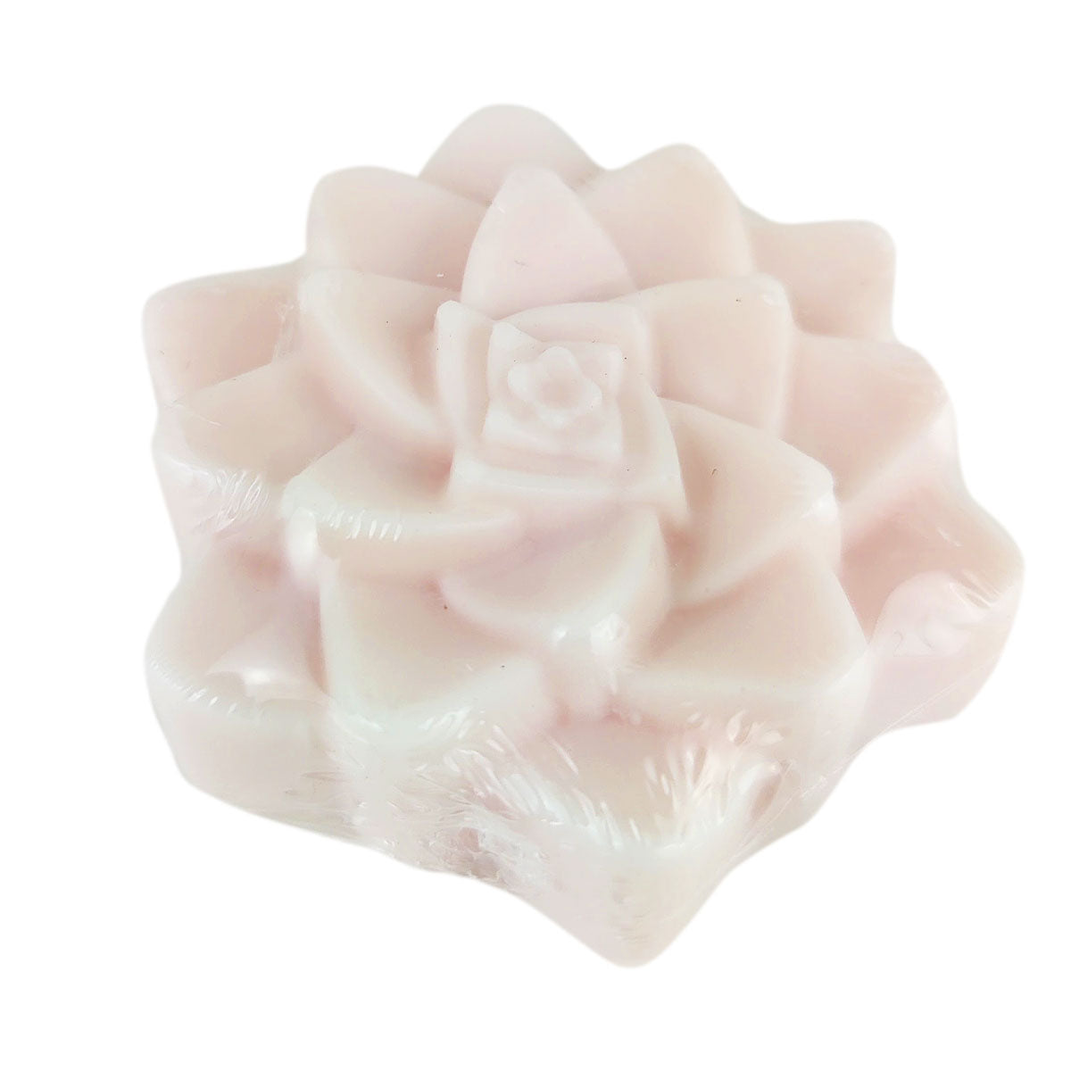 rosette shaped soap, flower shaped soap, soap with grape fruit scent