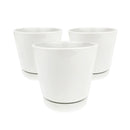 White pot pack, modern pot for houseplants and succulents, minimalist pot with drainage hole and saucer