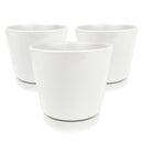 Pack of 3 6 inch White Minimalist Pot with Saucer for sale, Pack minimalist pot with saucer for sale, minimalist pot with drainage hole for sale
