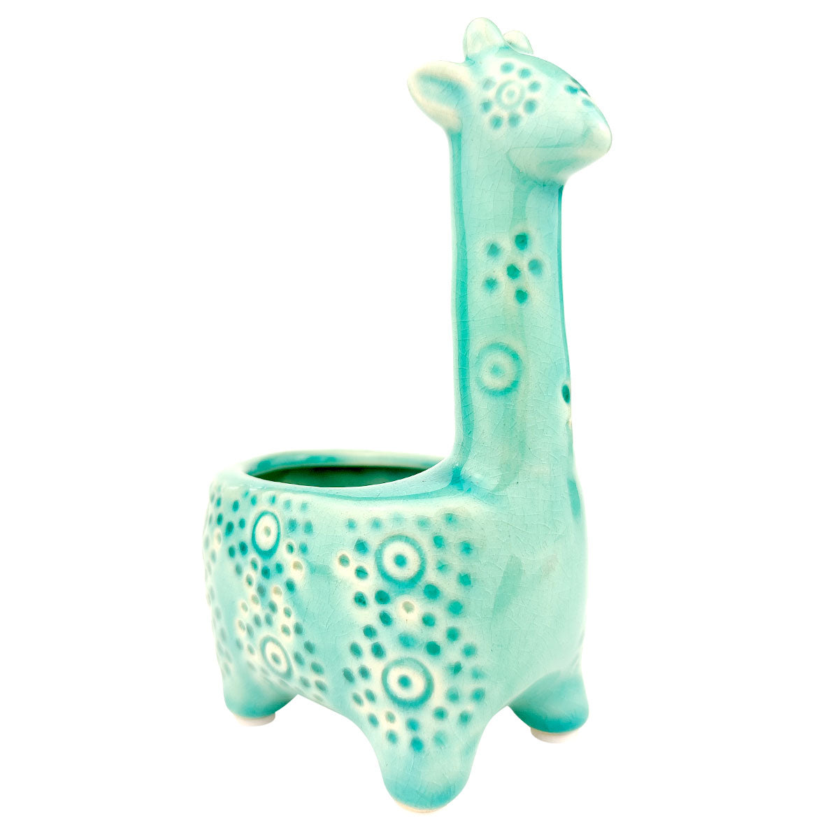Blue Giraffe Ceramic Pot for sale, Ceramic mini pot for succulents and flowers, Ceramic Giraffe Flower Pot, Cute succulent planter, ideal gifts for mom, Giraffe Planters for sale