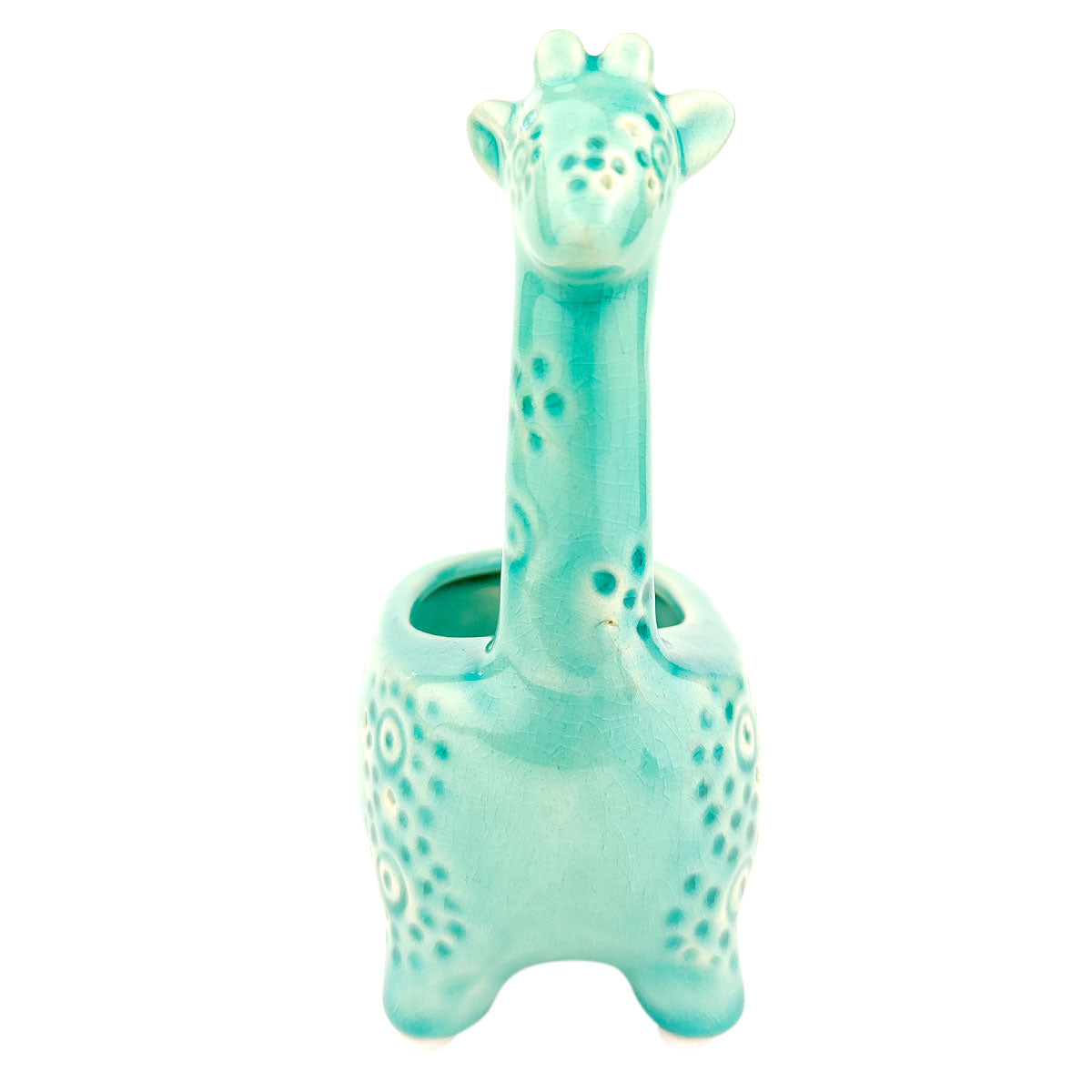 Blue Giraffe Ceramic Pot for sale, Ceramic mini pot for succulents and flowers, Ceramic Giraffe Flower Pot, Cute succulent planter, ideal gifts for mom, Giraffe Planters for sale