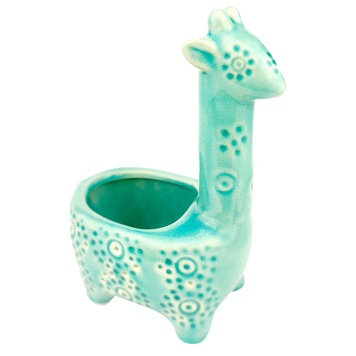 Blue Giraffe Ceramic Pot for sale, Ceramic mini pot for succulents and flowers, Ceramic Giraffe Flower Pot, Cute succulent planter, ideal gifts for mom, Giraffe Planters for sale