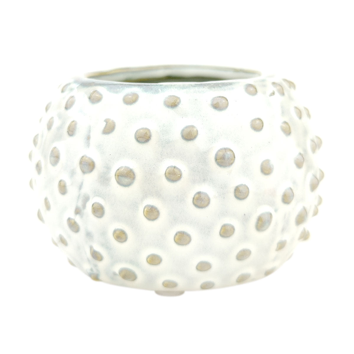 Cream Dot Ceramic Pot for sale, Round ceramic planter, Polka dot planter, Gift for plant lover, Succulent planter, Stylish Home Plant Decor