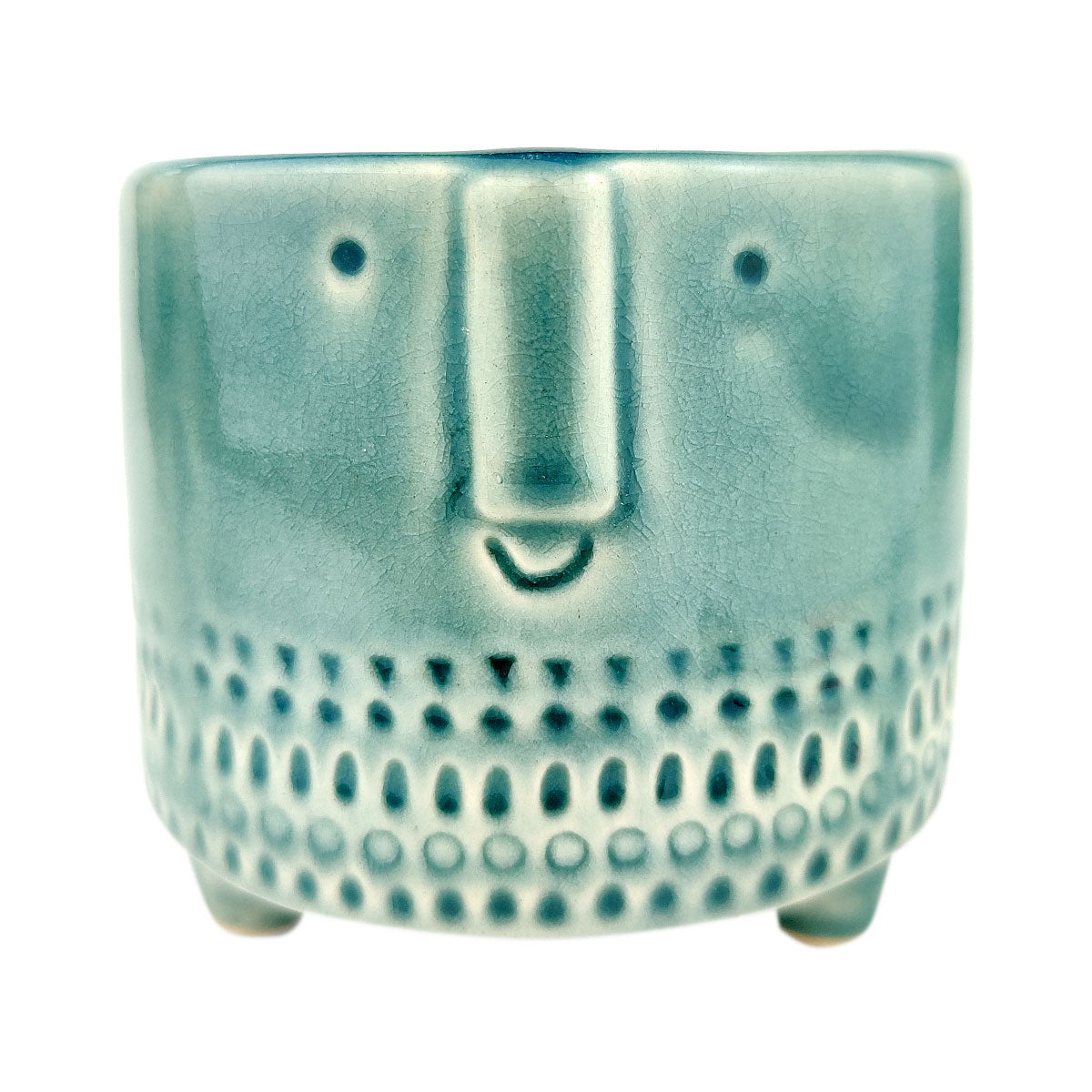 Crackled Glazed Gray Pot for sale, Minimalism Design Ceramic Pots for succulent plant, Medium ceramic succulent pot, Home decor Office decor, Round ceramic pot, Face ceramic pot for sale