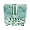 Crackled Glazed Gray Pot for sale, Minimalism Design Ceramic Pots for succulent plant, Medium ceramic succulent pot, Home decor Office decor, Round ceramic pot, Face ceramic pot for sale