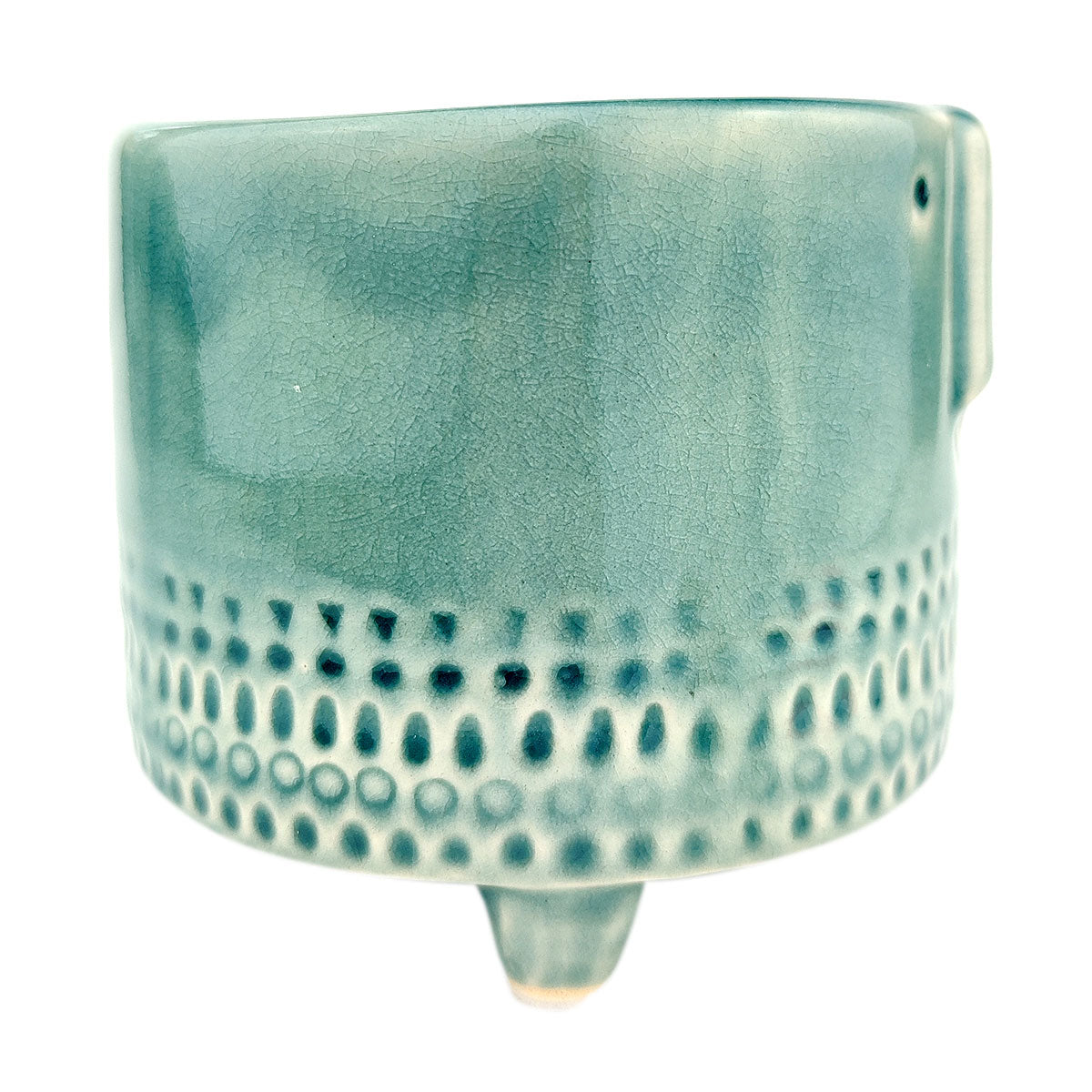 Crackled Glazed Gray Pot for sale, Minimalism Design Ceramic Pots for succulent plant, Medium ceramic succulent pot, Home decor Office decor, Round ceramic pot, Face ceramic pot for sale