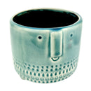 Crackled Glazed Gray Pot for sale, Minimalism Design Ceramic Pots for succulent plant, Medium ceramic succulent pot, Home decor Office decor, Round ceramic pot, Face ceramic pot for sale