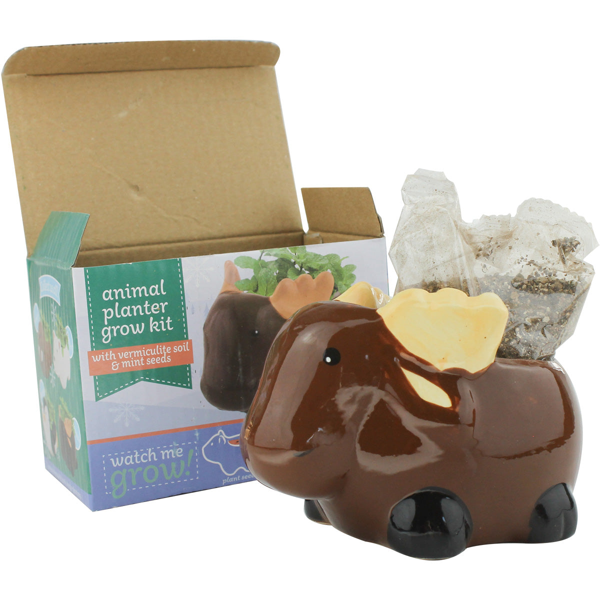 Ceramic Moose Pot for sale, Cute Ceramic Succulent Pot, Moose Planter Decor, Craft Supplies, Succulent Gift Ideas, Moose Succulent Pot, Moose Pot with Seed Growing Kits