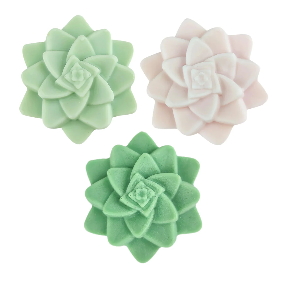 Set of 3 Rosette Succulent Soaps