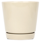 4 inch oatmeal pot for sale, ceramic pot with saucer, pot with saucer and drainage hole for plant