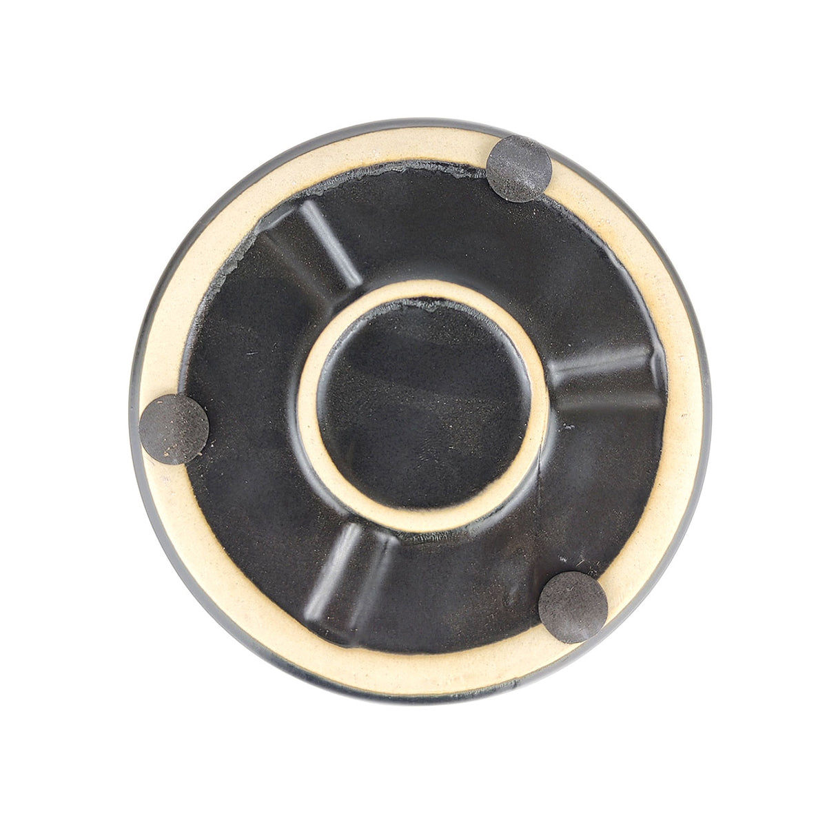 Black porcelain cylinder pot for houseplant, 4 inch modern pot, minimalist pot with saucer and drainage hole