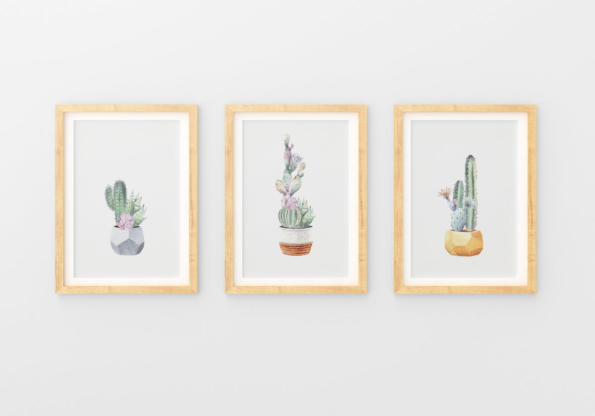 Printable Watercolor Cactus Posters for sale, Succulent Wall Art, Succulent Gift Ideas, Cactus Gifts for sale, Cactus Print Set