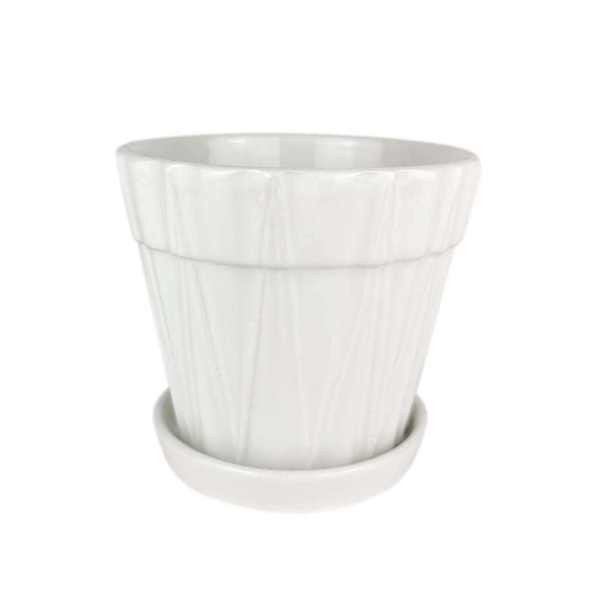 7 inch plant pot with drainage 7 inch White Decorative Ceramic Pot With Saucer | Pot For Houseplants