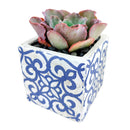 Blue Ornate Pot for sale, Indoor Modern Flower Pot, Ceramic pot for succulent and cactus, Blue floral flower ceramic pot, succulent gift ideas, home decor office decor