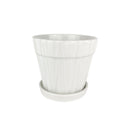 white ceramic pot with saucer, pot with drainage hole for indoor houseplants, stylist decorative pot, pot for small and medium plants