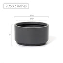 8.75 inch Charcoal Fiberstone Ceramic Pot, pot for succulent, pot for indoor plant, fiberstone pot, ceramic pot, large black pot