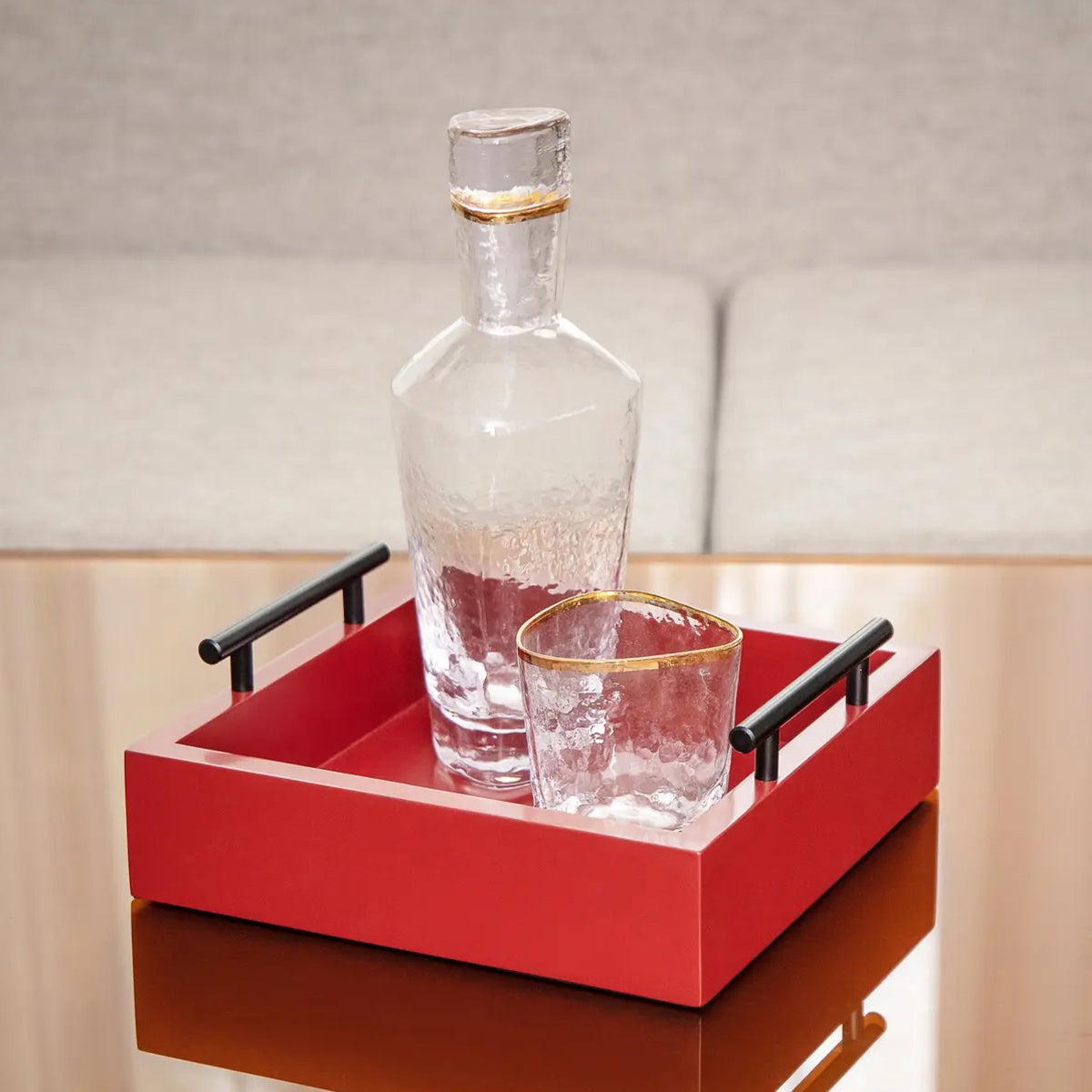 decorative tray for bathroom, decorative tray for living room, modern serving tray, decorative tray centerpiece, red serving tray, serving tray for home office decoration