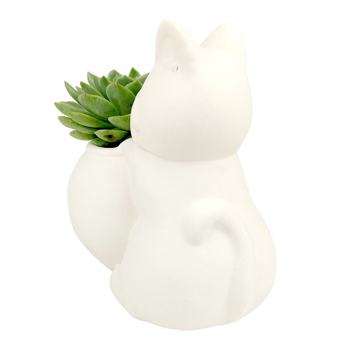 DIY Ceramic Kitty Pot for sale, White Ceramic Cat Planter Pot, Unique Succulent Gift, craft supplies, cat shaped planter pot, succulent pot plant pot DIY pot