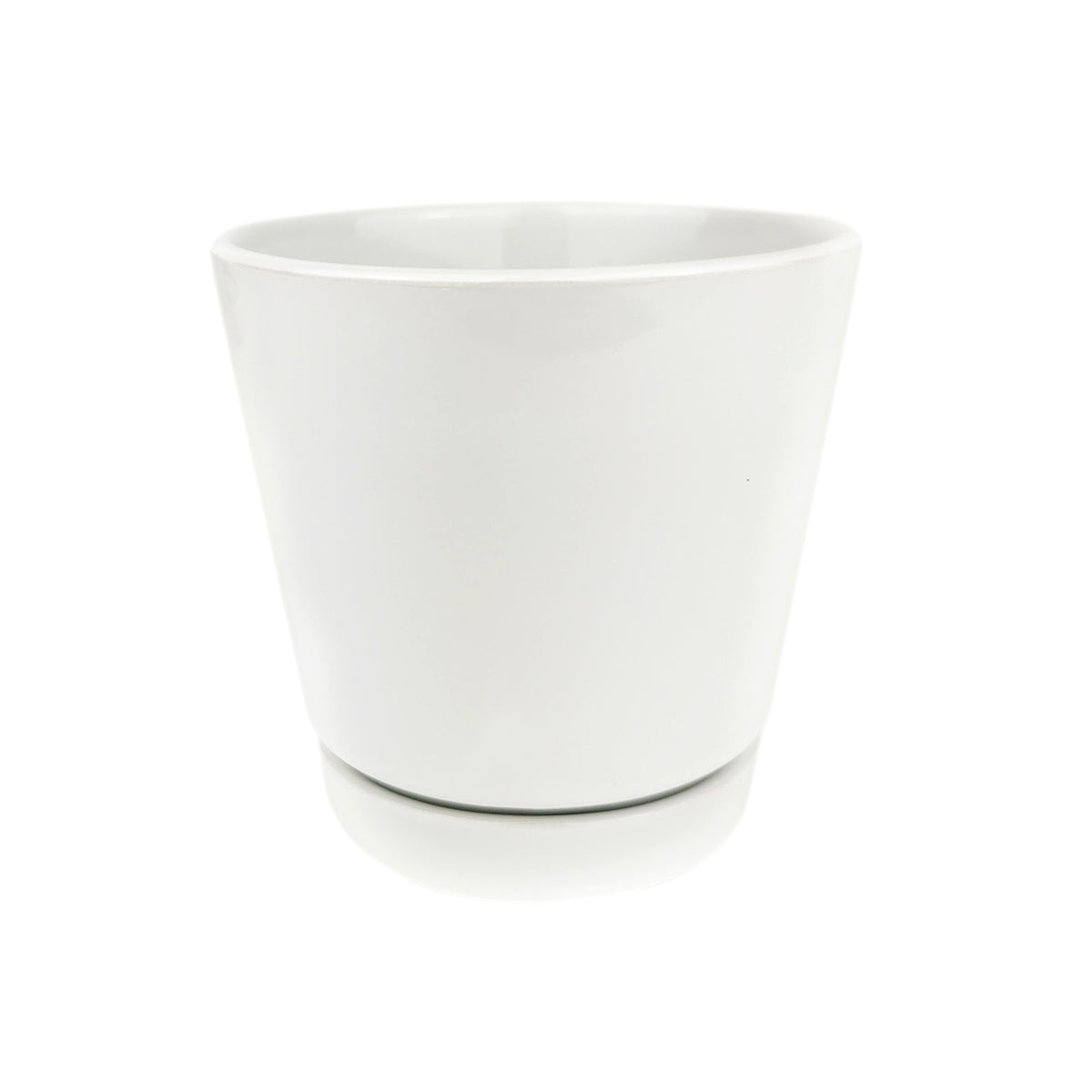 White pot pack, modern pot for houseplants and succulents, minimalist pot with drainage hole and saucer